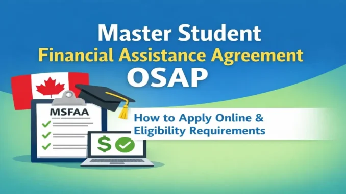 Master Student Financial Assistance Agreement OSAP