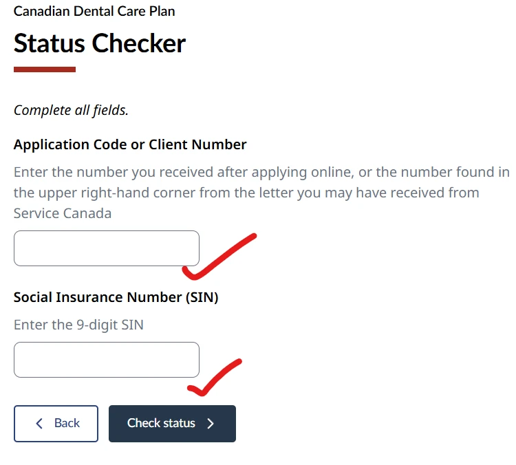 canada ca dental application status