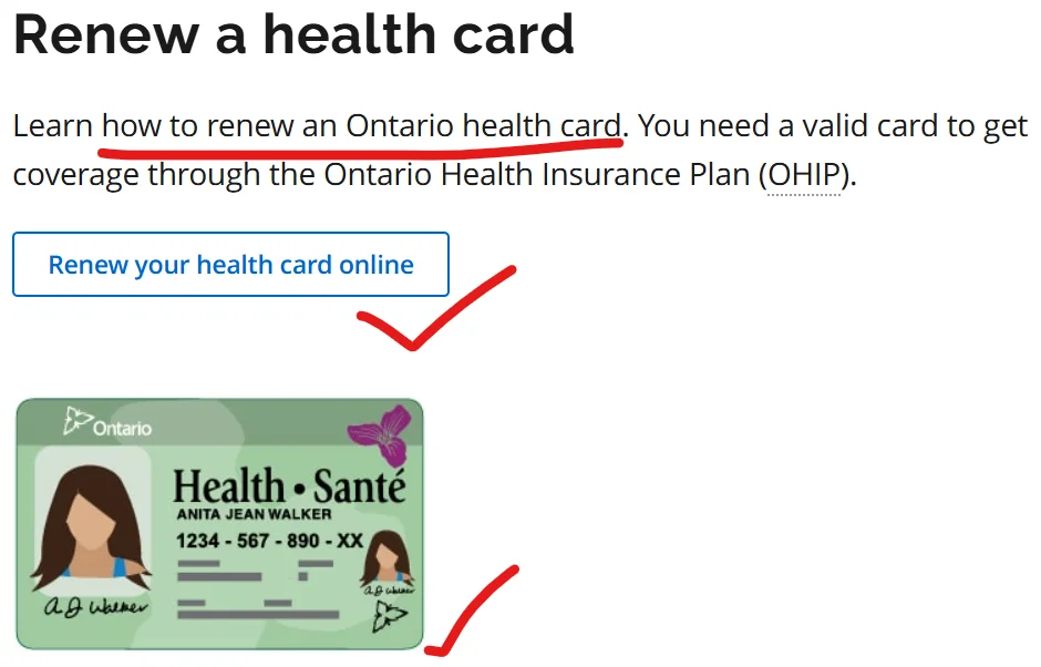 ontario health card renewal